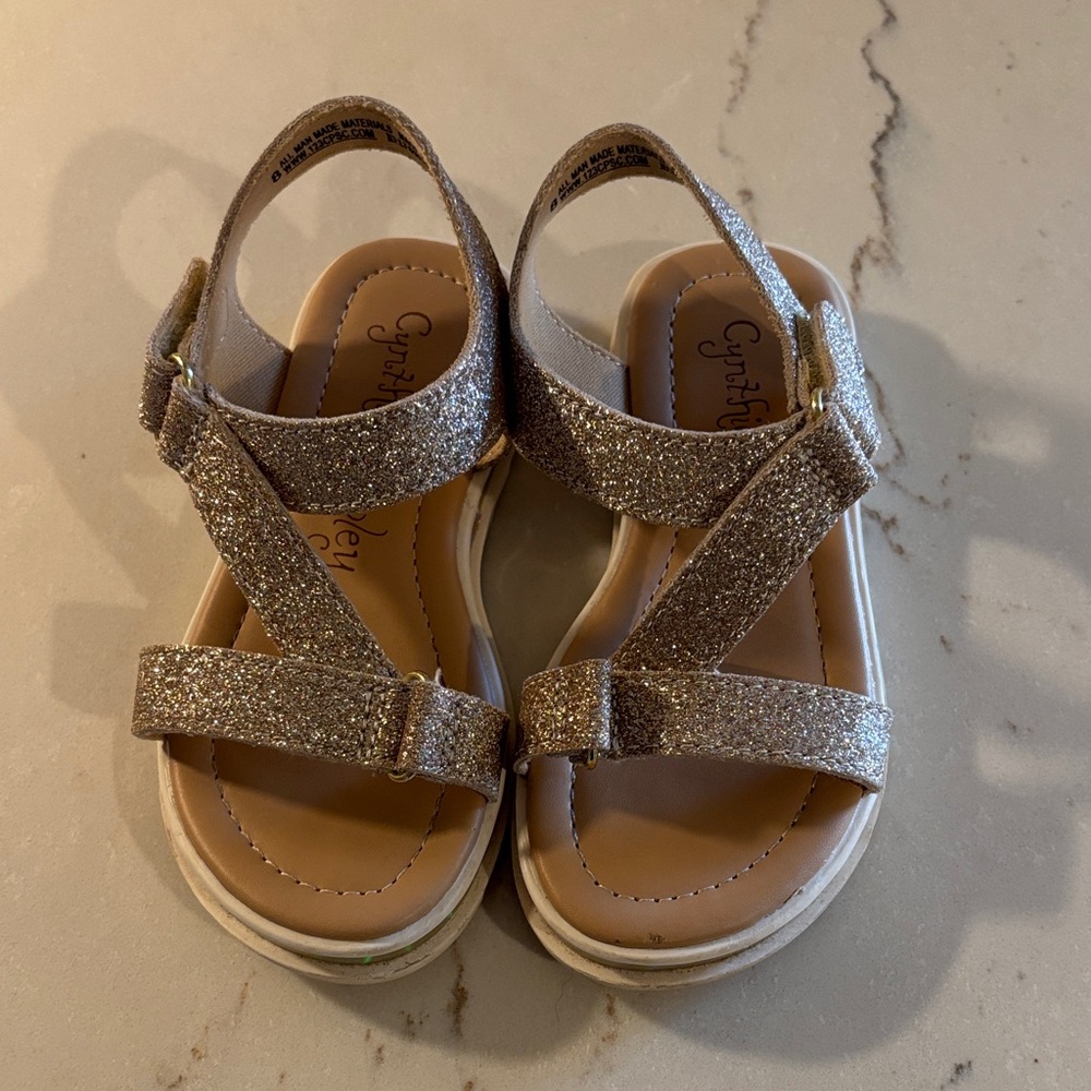Cynthia Rowley Glittery Gold Kids Sandals